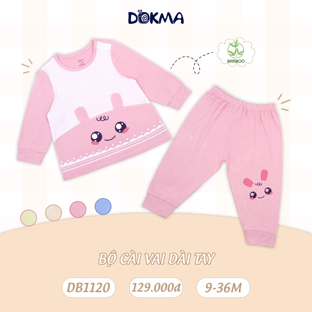 DB1120/979 Bộ dài tay cài vai Dokma vải sợi tre mềm mỏng (9-36M)