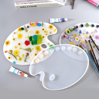 Khuôn hình oval làm bảng màu sơn resin handmade cho nghệ sĩ nghệ thuật