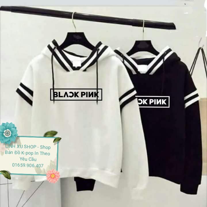 Áo hoodie Black Pink viền mũ cực HOT
