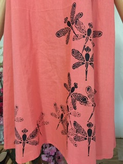 Váy Linen hoạ tiết vẽ tay