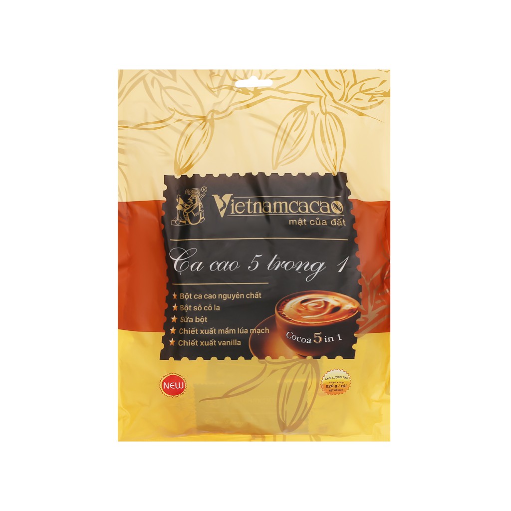 Bột ca cao 5 in 1 Vietnamcacao túi 320g