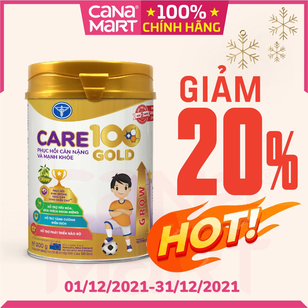 Sữa bột Nutricare CARE 100 GOLD dành cho bé biếng ăn, suy dinh dưỡng (900gr)