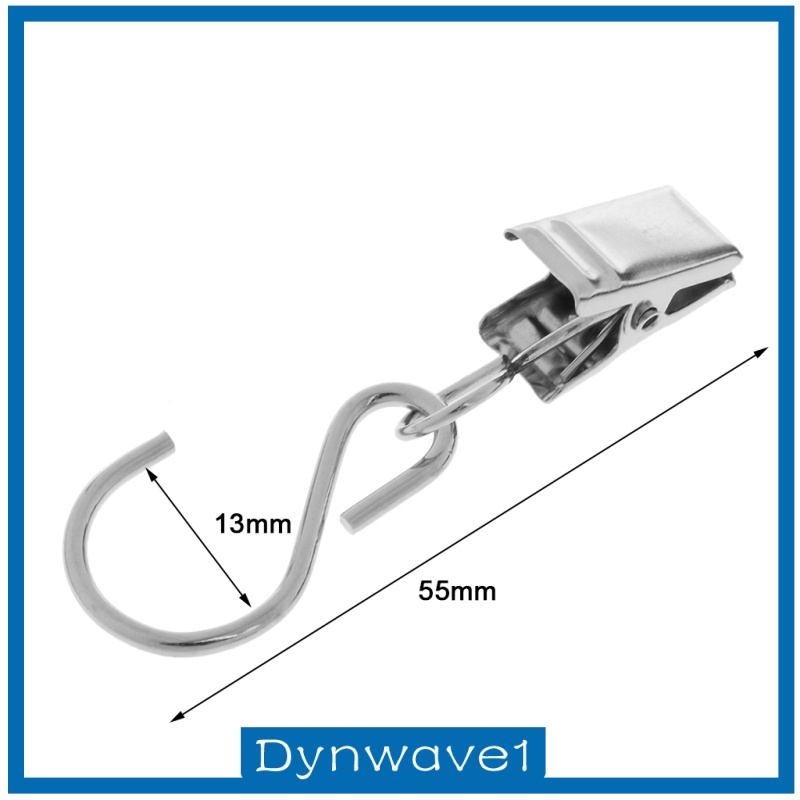 Set 1 / 50 Móc Treo Rèm Nhà Tắm Hình Chữ S Bằng Sắt Kèm Kẹp Tiện Dụng