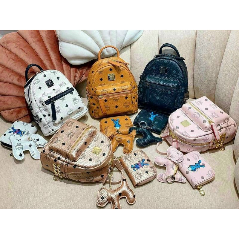 Set 3 Món MCM Gồm Balo, Ví, Móc Cún Hàng Super