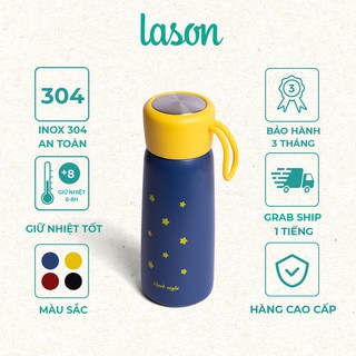 Bình nước giữ nhiệt động vật nắp xoay Lason, đựng trà nóng, lạnh