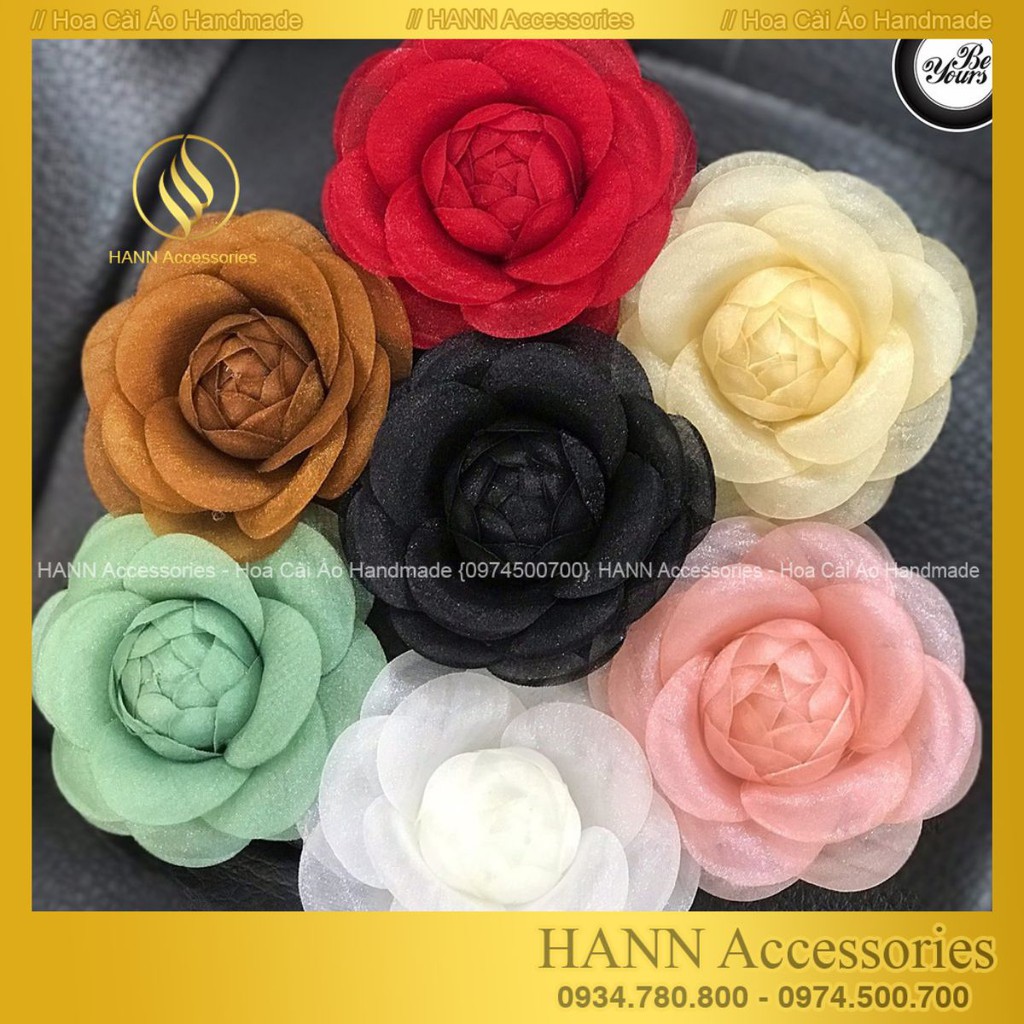 HOA CÀI ÁO HANDMADE - HOA VOAN CÀI ÁO