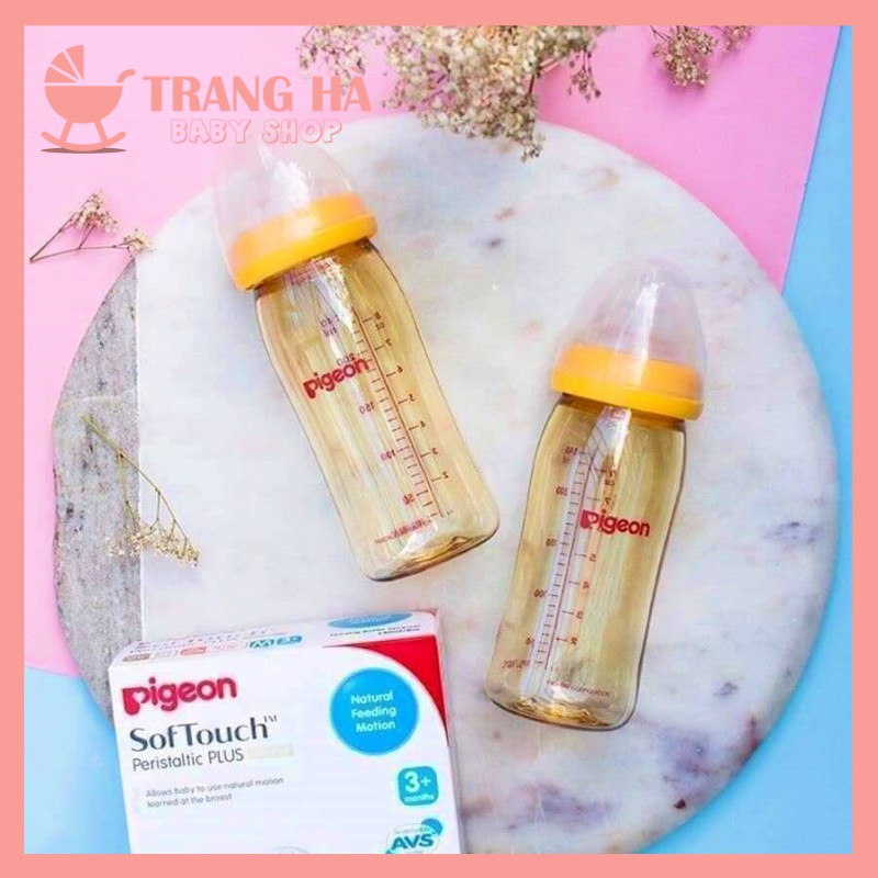 𝑩𝒊̀𝒏𝒉 𝑷𝑷𝑺𝑼 BÌNH SỮA PIGEON NỘI ĐỊA NHẬT PPSU CAO CẤP 160Ml/ 240Ml