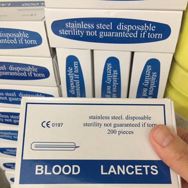 (Hộp 200 cây) Kim chích mụn Blood Lancets