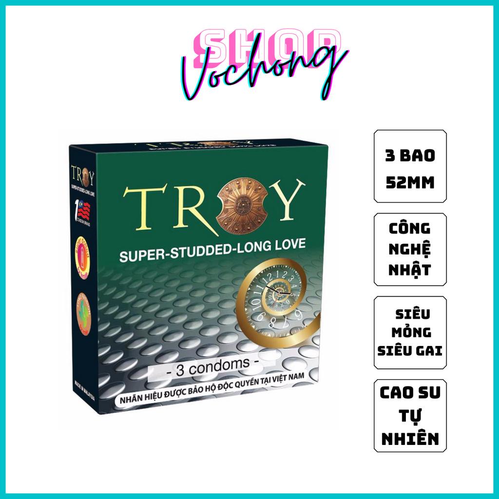 Bao cao su TROY Super Studded siêu gai tăng khoái cảm (hộp 3 cái)