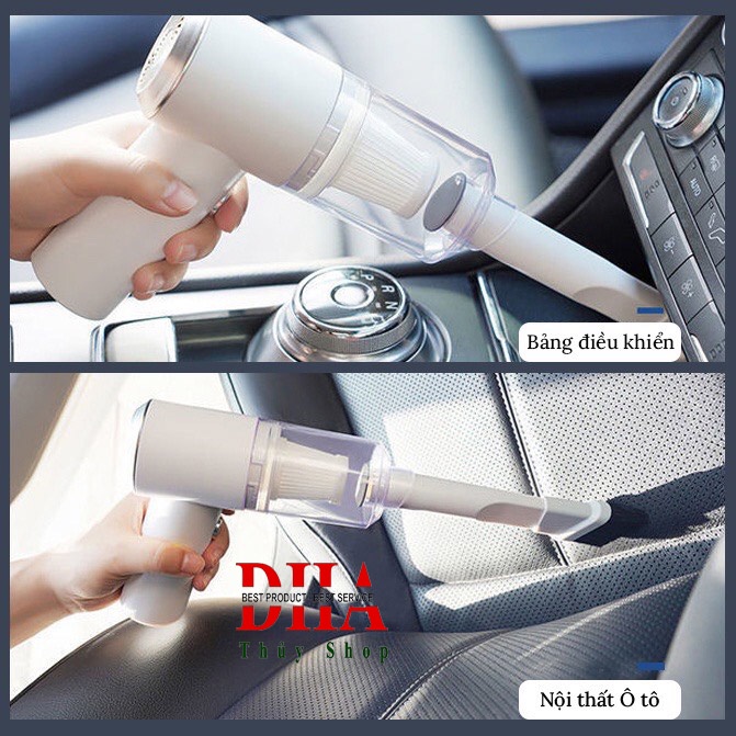Máy hút bụi cầm tay mini không dây, Máy hút bụi xe ô tô, giường nệm, lông chó mèo đa chức năng siêu tiện lợi