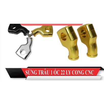 Gù Nâng Ghi Đông Xéo - Tay Lái Moto - Nhôm CNC Nguyên Khối cho ghi đông phi 22