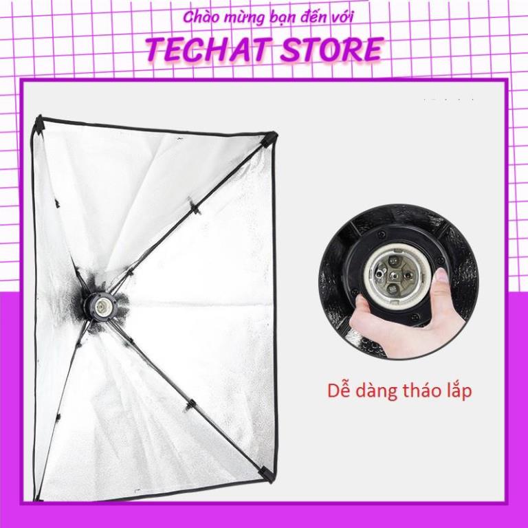 [GIÁ SỐC] Softbox rời 50x70cm cho studio, livestream, 1 đui E27 - TeChat