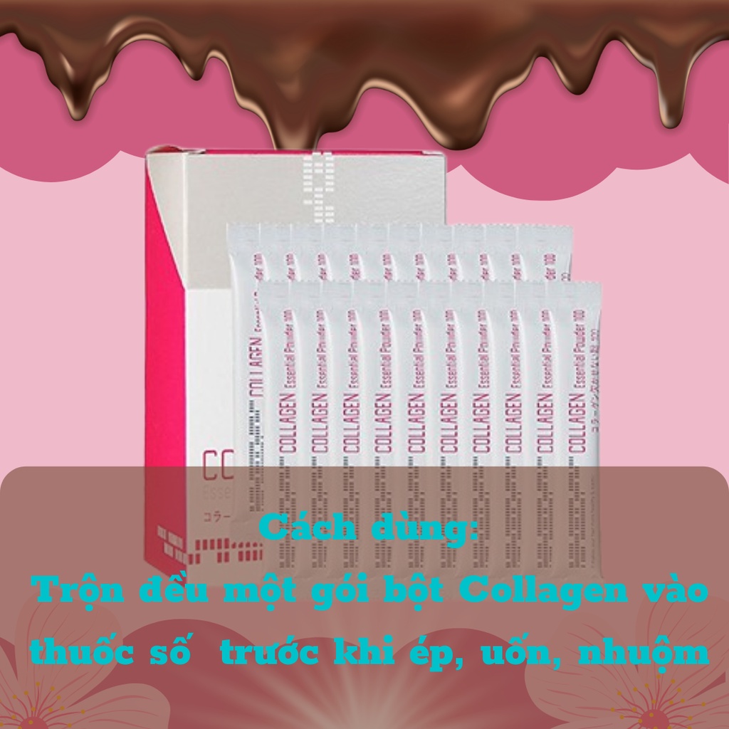 Bột collagen tươi mugens confume phục hồi tóc nát sun 1 góix3g sử dụng khi nhuộm