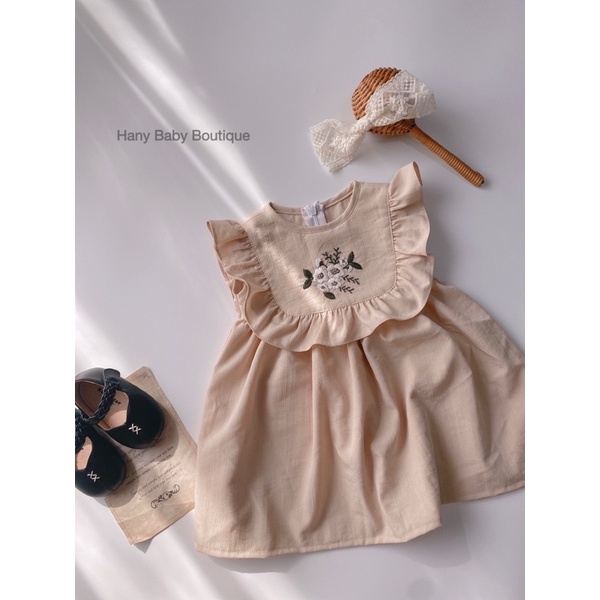 [Hany Baby] Váy Đũi Be Thêu Hoa Thủ Công