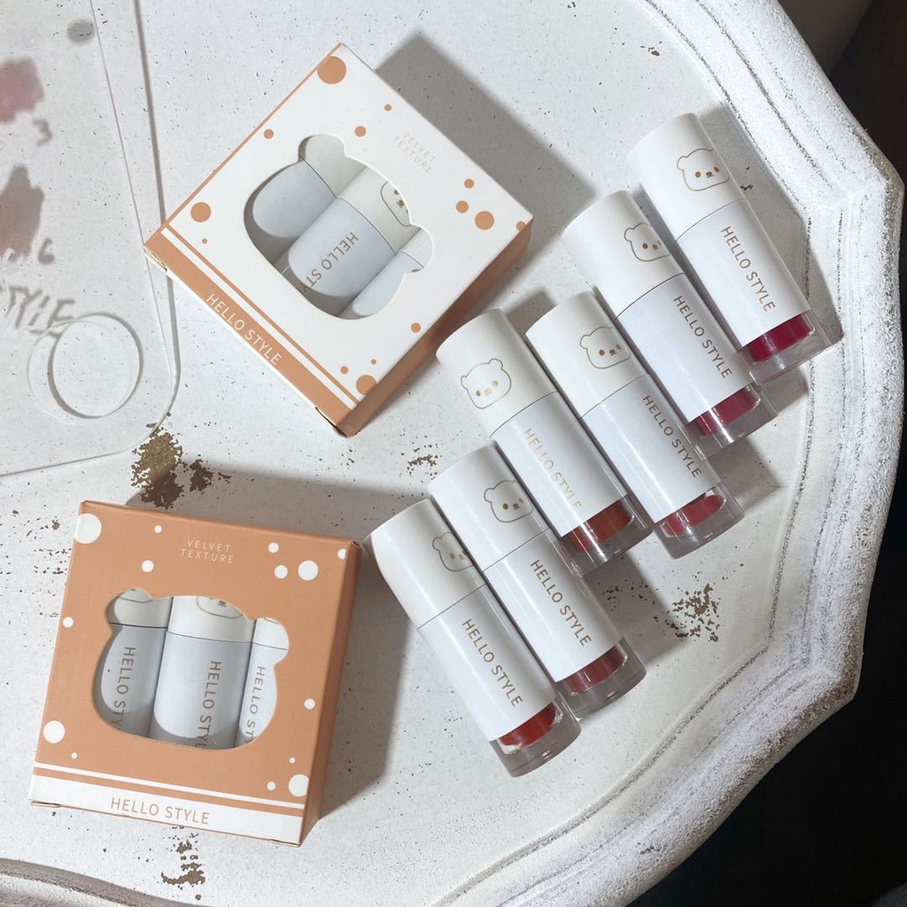 Set 3 Son Gấu HELLO STYLE - Nội Địa Trung
