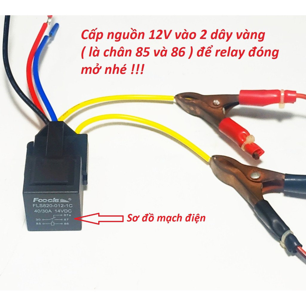 Rơ le trung gian 4 chân - 5 chân 12V/40A - Relay trung gian 4 chân - 5 chân 12V/40A (có giắc cắm)