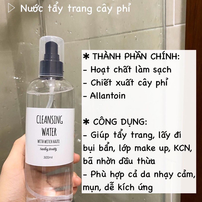 NƯỚC TẨY TRANG CÂY PHỈ HANDMADE BY SUNDAY BEAUTY