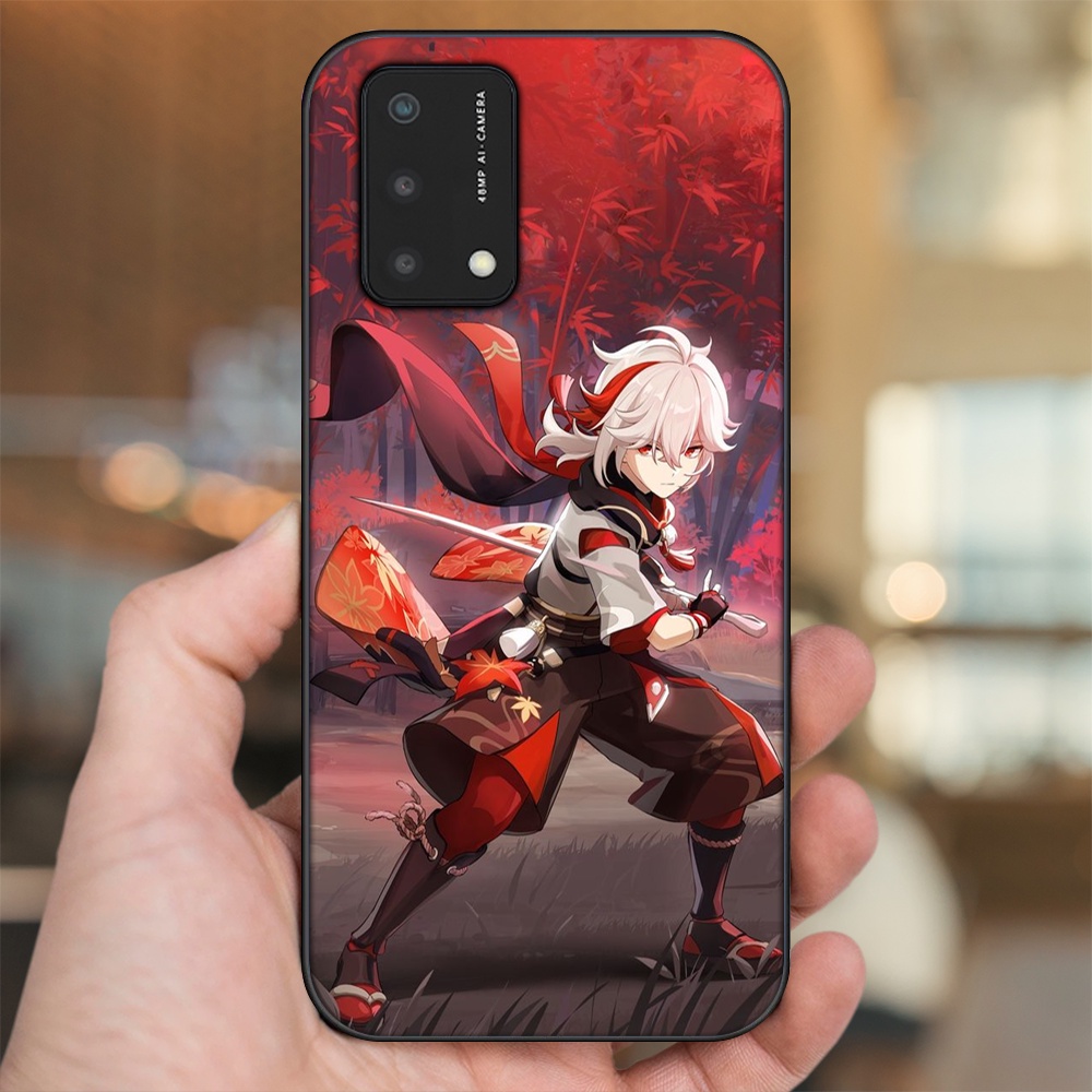 Ốp lưng Oppo A74, A93 5G, A95 viền đen in hình Kazuha Genshin Impact