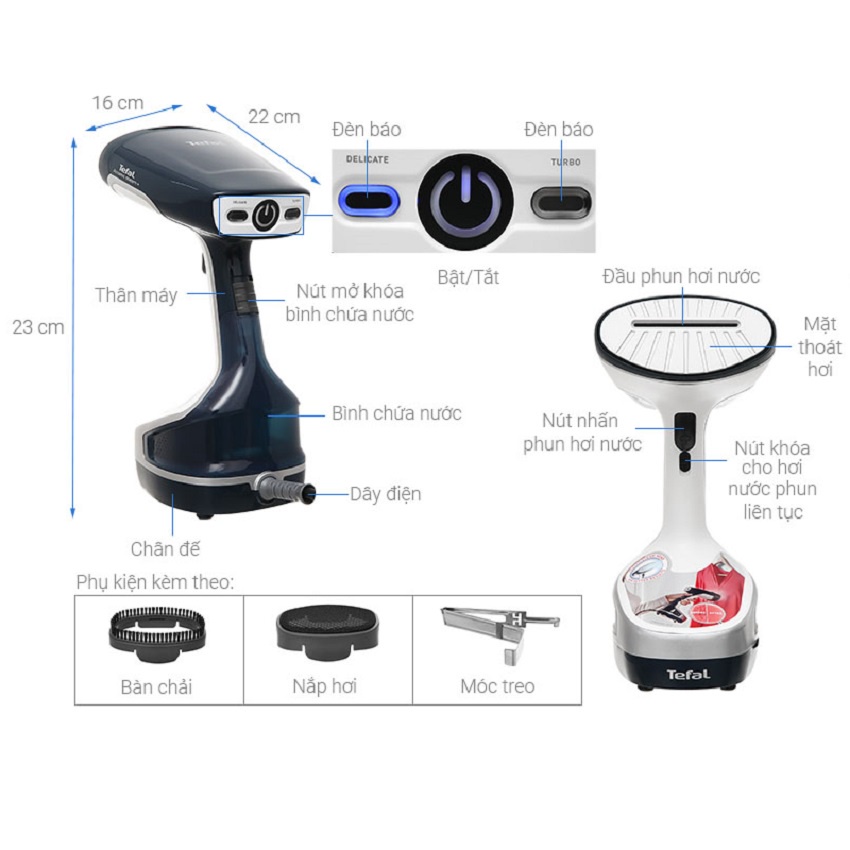 BÀN ỦI HƠI NƯỚC CẦM TAY TEFAL DT8100