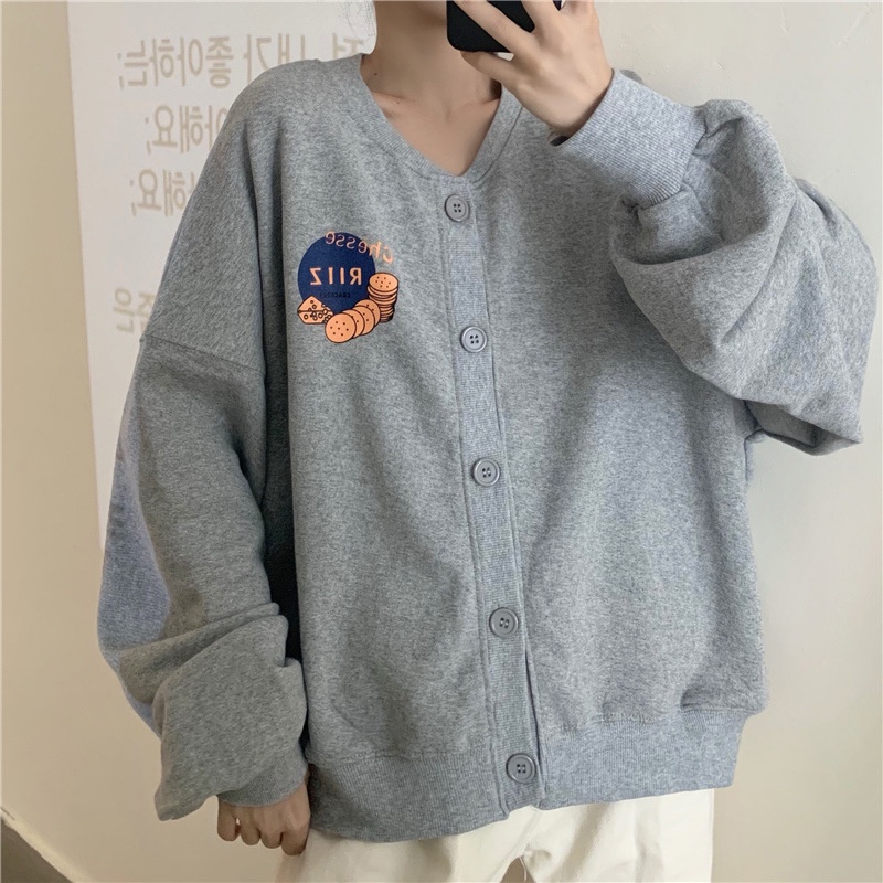 Áo Nỉ Cardigan Riiz Cúc Cài Phong Cách Hàn Quốc | BigBuy360 - bigbuy360.vn