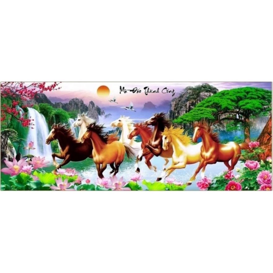 Tranh đính đá Mã Đáo Thành Công lv543 (120 x 60) cm , lv544 (150 x 70) cm - tranh chưa đính