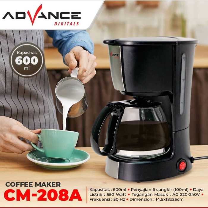 Máy Pha Cà Phê Cỡ Lớn Cao Cấp 600ml 208a