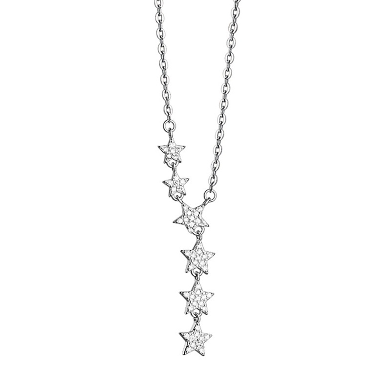 Vòng cổ Mạ Bạc 925 Mặt Ngôi Sao Đính Đá Zircon