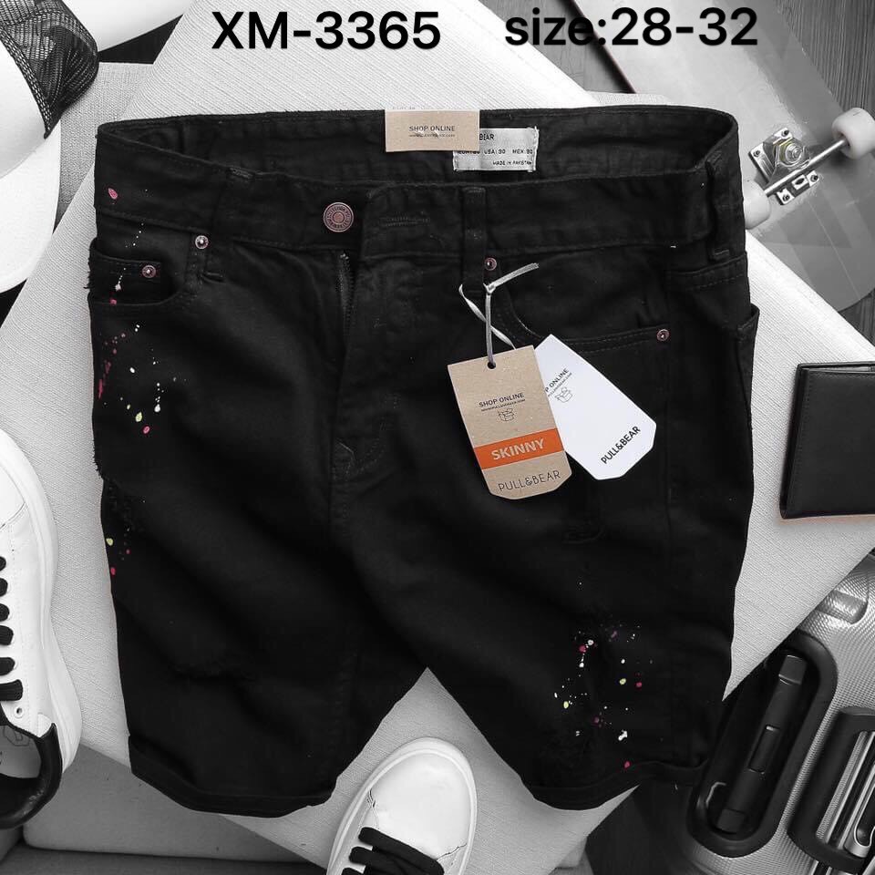 (FREESHIP50K)_Quần short jean nam thêu logo vẩy sơn 2 màu trắng đen mẫu mới 2020 cao cấp | BigBuy360 - bigbuy360.vn