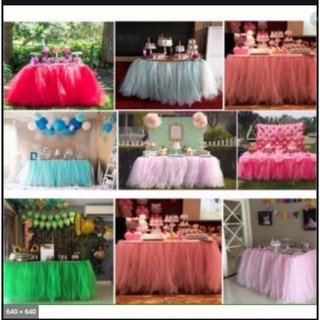 Khăn trải bàn voan lưới trang trí bàn tiệc, party