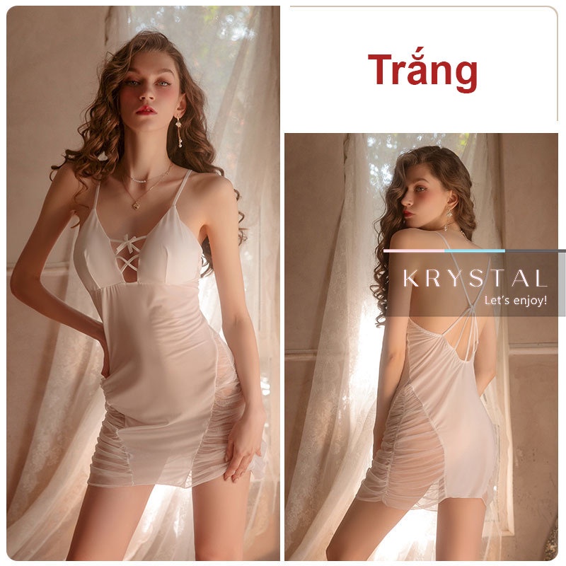 Váy thun lạnh phối voan KRYSTAL NKS003