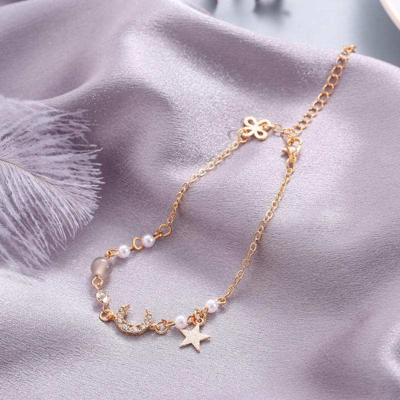 Vòng tay đính đá/ ngọc trai nhân tạo dễ thương dành cho nữ