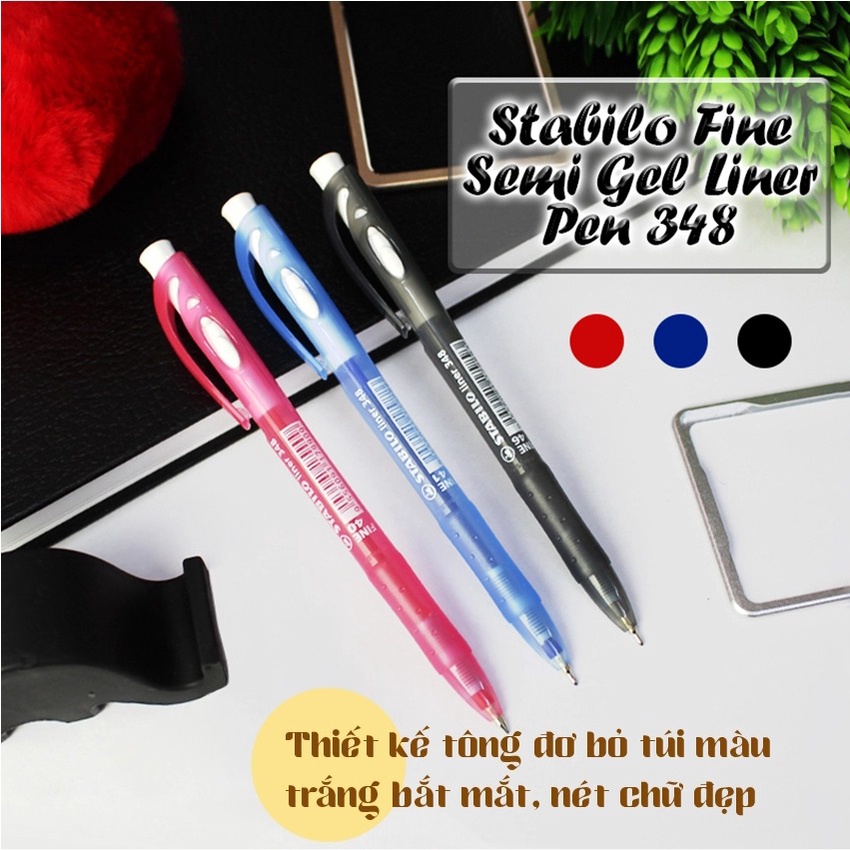 Bút bi bấm đầu kim STABILO Liner Fine 0.7mm BP348NF