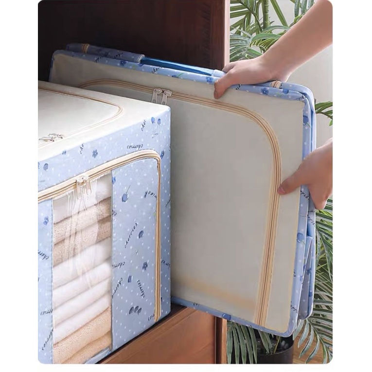 Hộp Vải Đựng Quần Áo Vải Khung thép thùng đựng quần áo đồ lót đồ chơi hộp đa năng Kích Thước Lớn 80L 88306 Shop Buôn 88