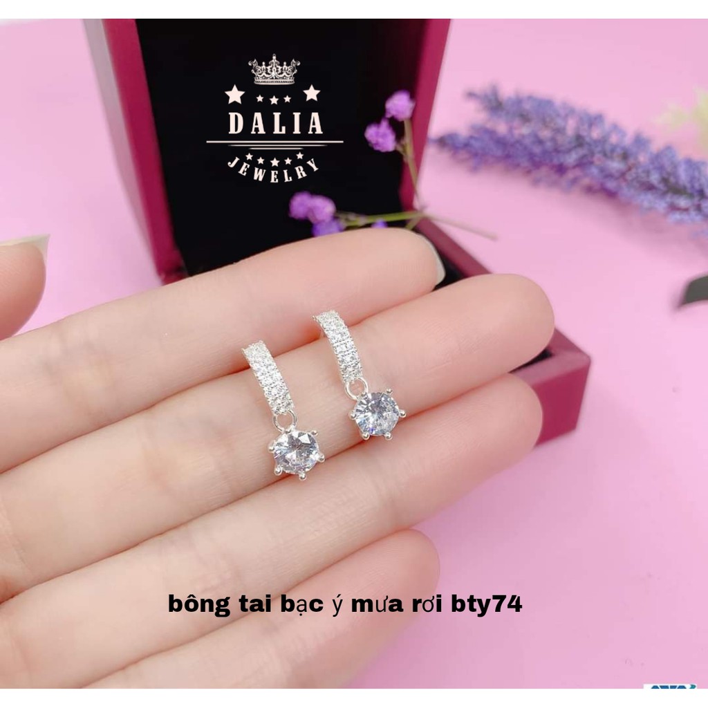 Bông tai bạc nữ DaLiA Jewelry hình mưa rơi cao cấp