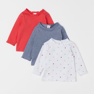 Set 3 áo dài tay cổ bèo Hm sale