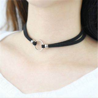 Choker đan 2 dây mặt hình tròn