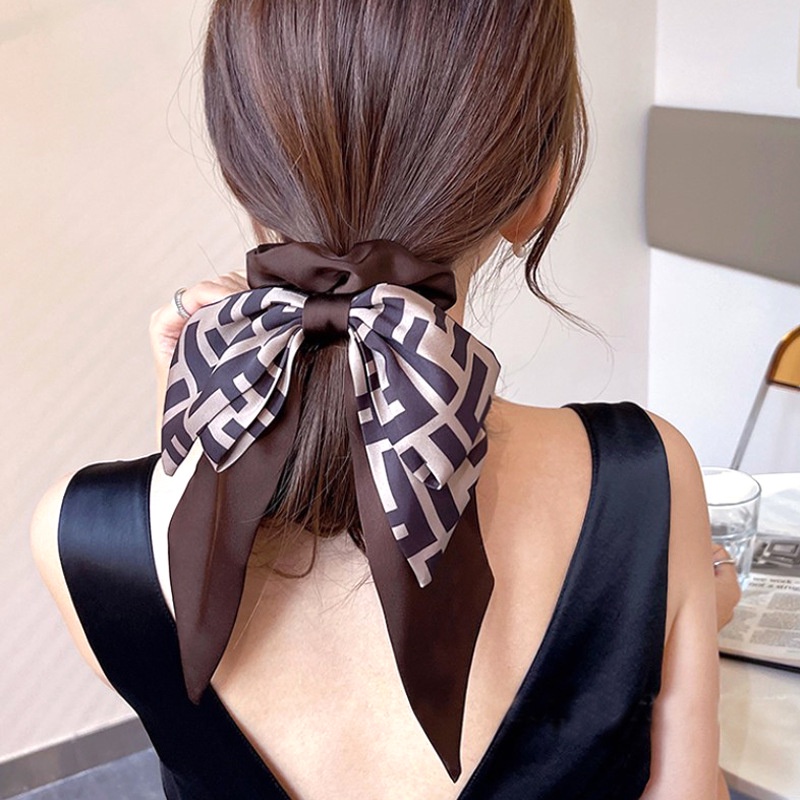 Dây Cột Tóc Nơ Satin Bản Lớn Phong Cách Hàn Quốc Mới
