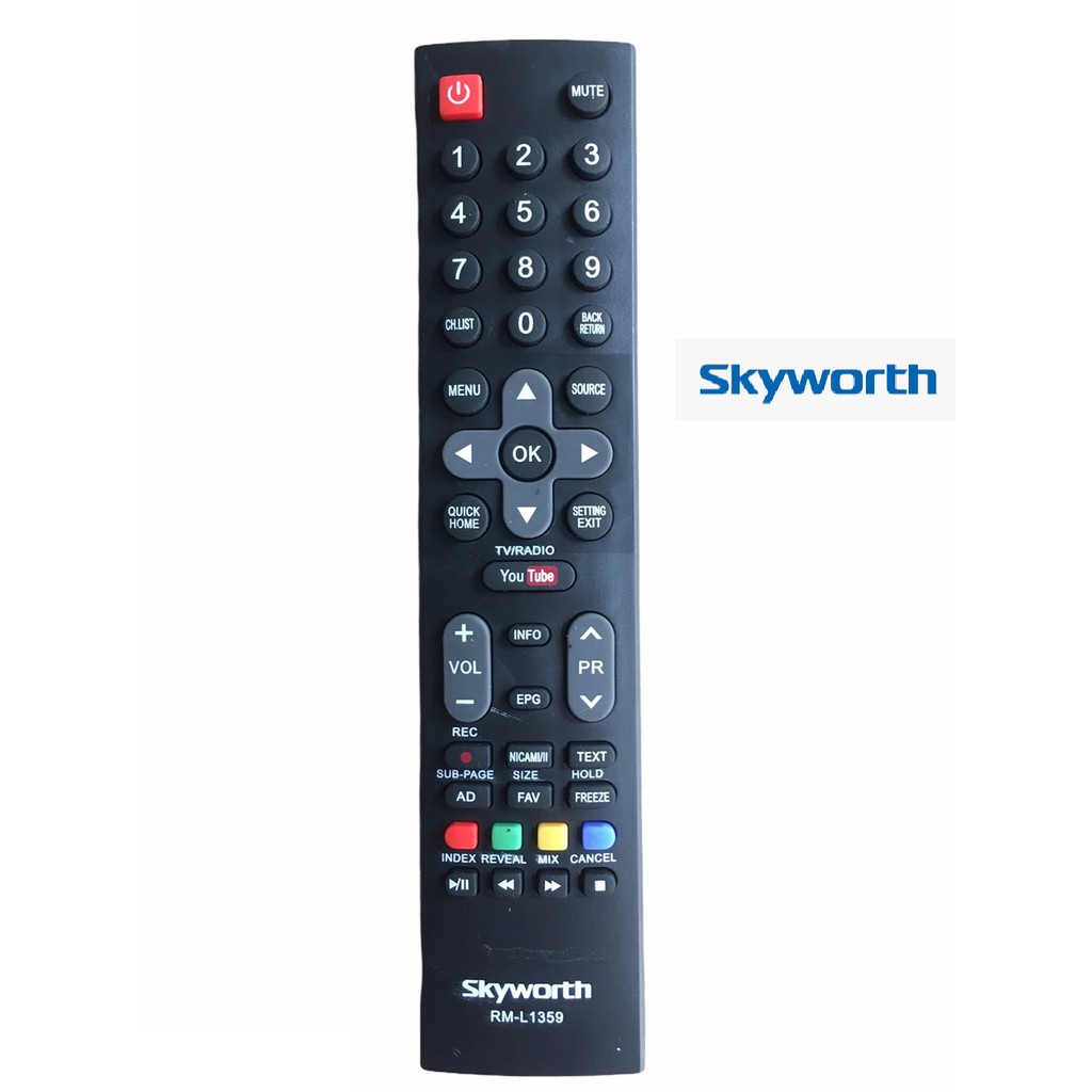 điều Khiển TiVi Skyworth RM-L1359 - Remote từ xa tivi  Skyworth smart internet youtube nút ở giữa RM L1379