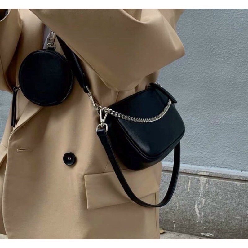 Túi xách nữ đeo chéo sét đôi phối đồ đẹp