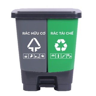 Thùng rác đạp phân loại 30 lít