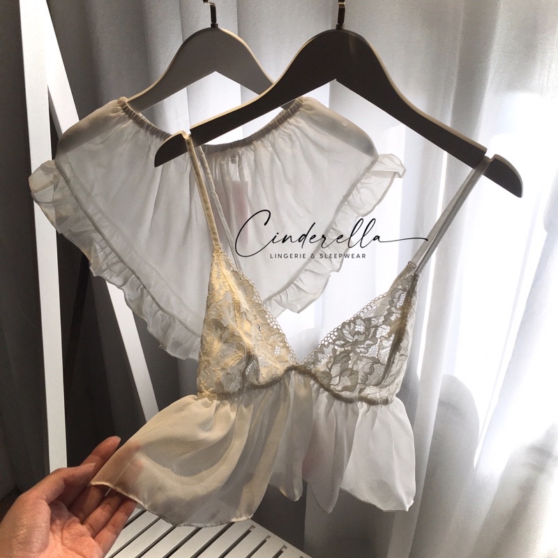 ÁO BRA VOAN THIẾT KẾ , SET ĐỒ LÓT NGỦ VOAN TƠ CAO CẤP