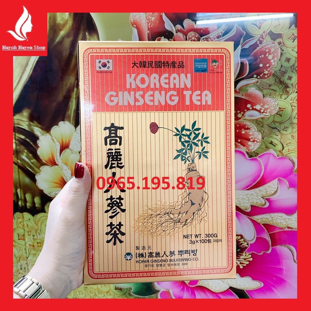 [chính hãng] Hộp 100 gói trà sâm Hàn Quốc korean ginseng tea date mới nhất