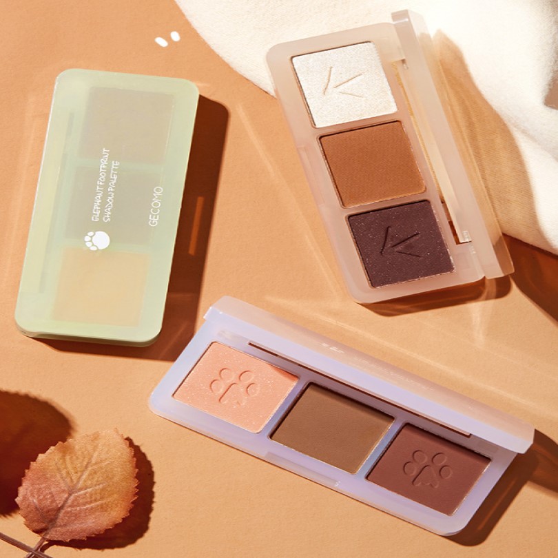Bảng phấn mắt 3 màu GECOMO nhũ kira tông cam đào hồng đất Cute Claw Three Color Eyeshadow Palette GECO08 | BigBuy360 - bigbuy360.vn