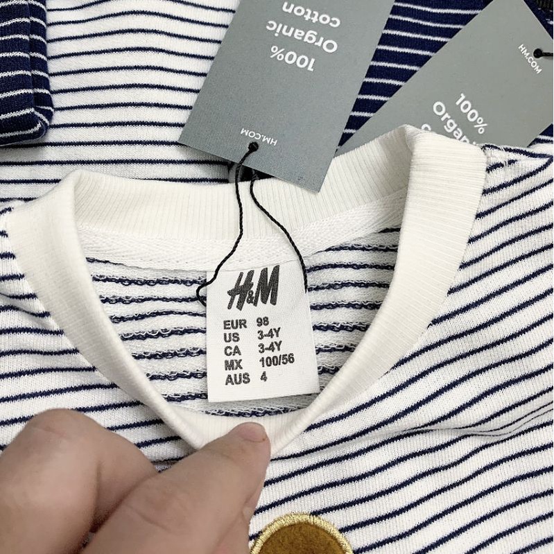 Set 2 bộ nỉ da cá H&M bé trai