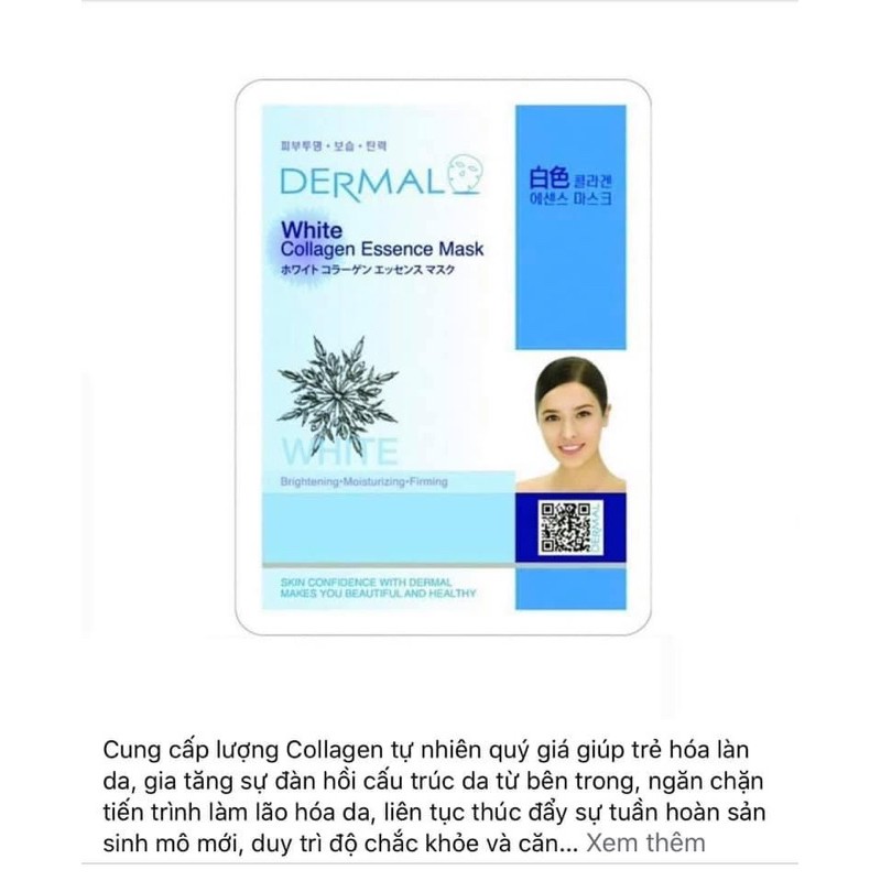 Mặt nạ DERMAL : White Collagen Essence Mask