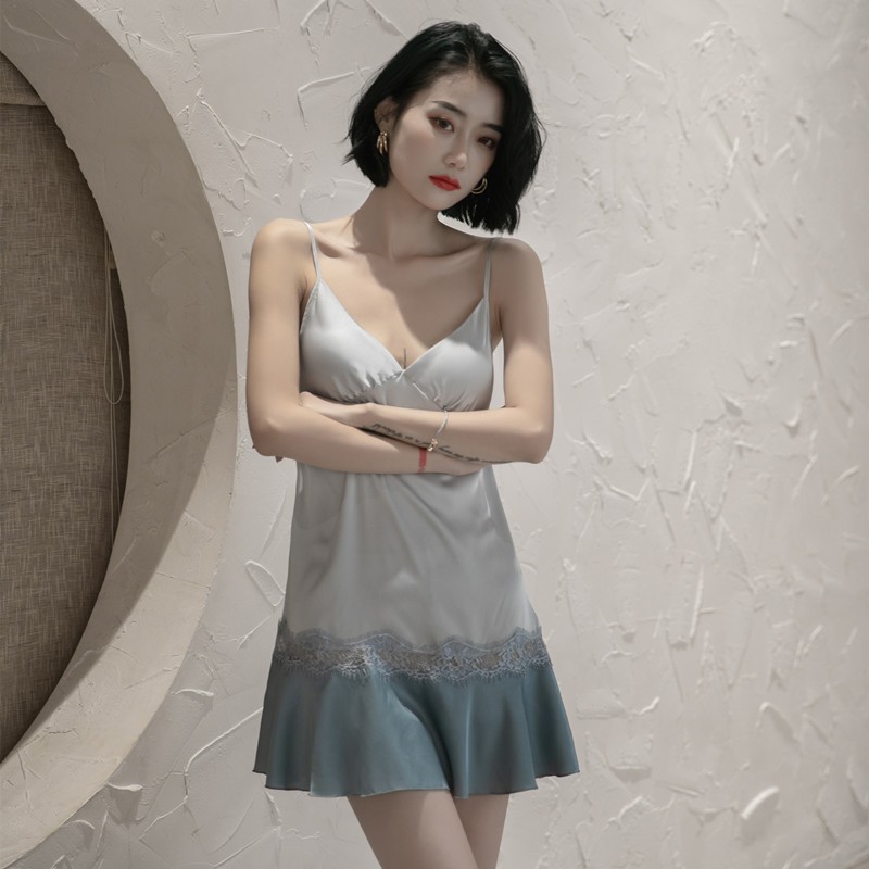 Váy ngủ ren V ngực mã 632