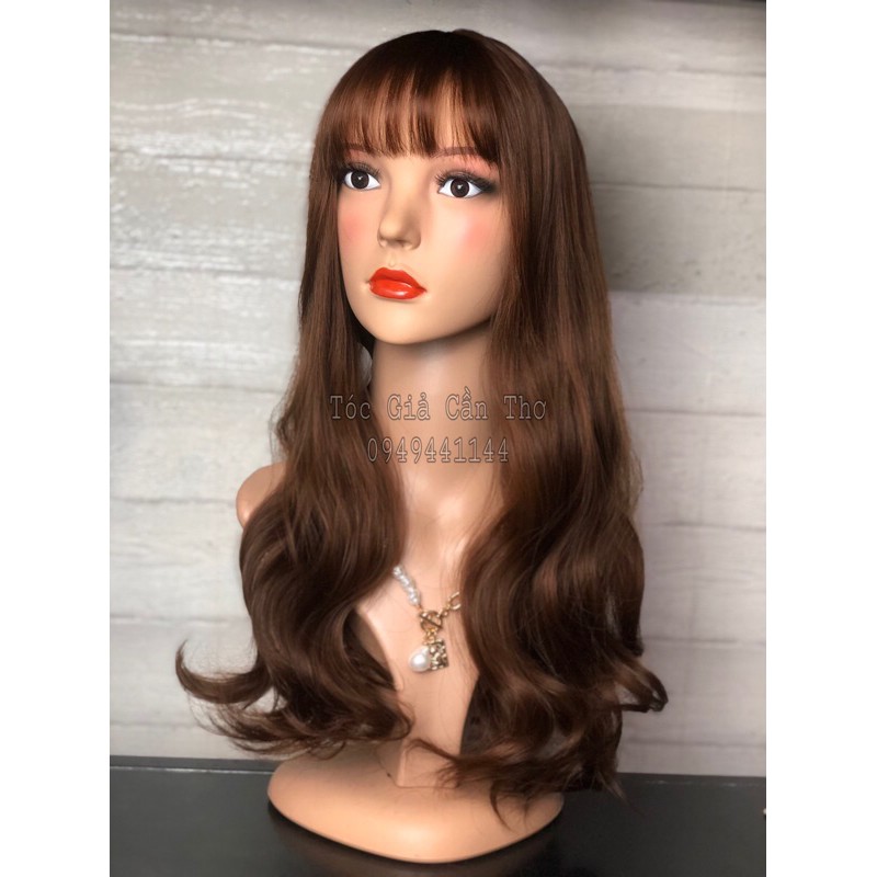 TÓC BỘ XOĂN LỌN TO 55cm NÂU VÀNG