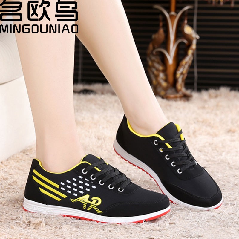 ✕✖✖Mingou Bird Genuine Canvas Soft Sole Sports Shoes Casual Running Women s Single 2021 New Lace-up driving