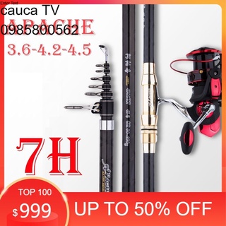 Cần câu máy carbon xoắn toàn thân apache độ dài 3.6m-4.2m-4.5m cần lục xa bờ cao cấp tải cá khủng cc-1