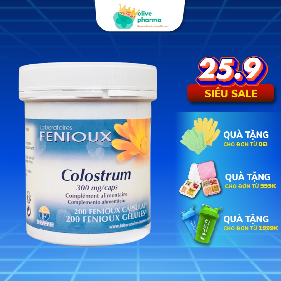 Sữa non Pháp Fenioux Colostrum phát triển não bộ cho nhiều độ tuổi hộp 200 viên